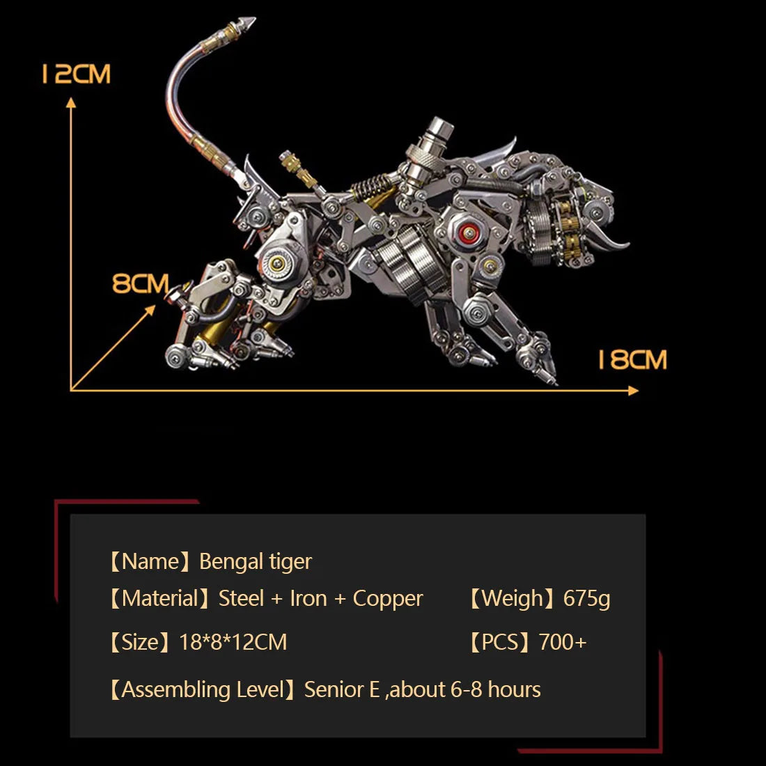 APEX PREDATOR – 3D Bengal Tiger Metal Kit (650+ Pcs)