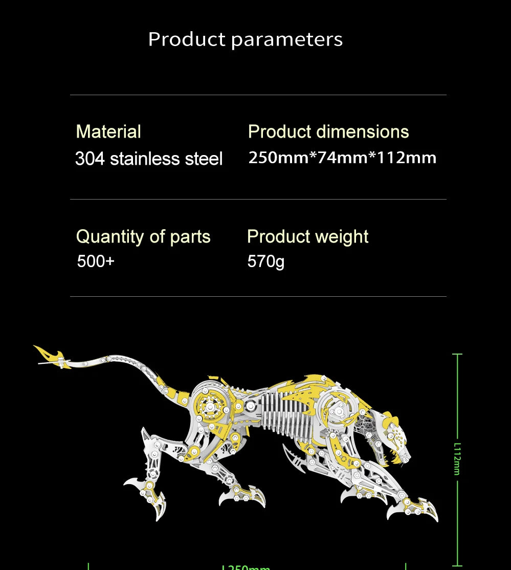 GHOST LEOPARD – 3D Metal Cheetah Predator Kit