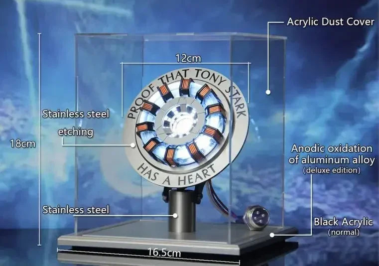Aluminum Alloy Arc Reactor DIY Model Decorative MK1 MK2 Led Light Mark Chest Tony Heart Lamp Light Model Science Discovery - Unboxed Kit