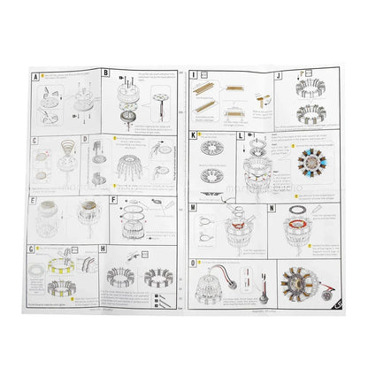 Aluminum Alloy Arc Reactor DIY Model Decorative MK1 MK2 Led Light Mark Chest Tony Heart Lamp Light Model Science Discovery - Back View