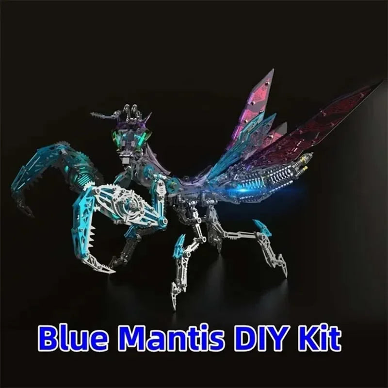 Mechanical Praying Mantis Metal DIY Punk Praying Mantis Stainless Steel Insect Assembly 3D Puzzle for Adult and Children - Side View