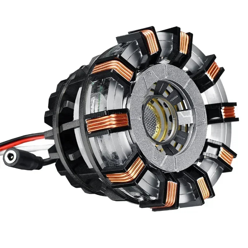 Aluminum Alloy Arc Reactor DIY Model Decorative MK1 MK2 Led Light Mark Chest Tony Heart Lamp Light Model Science Discovery - Detail View